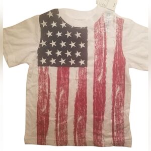 CHILDREN'S PLACE WHITE AMERICAN FLAG T-SHIRT